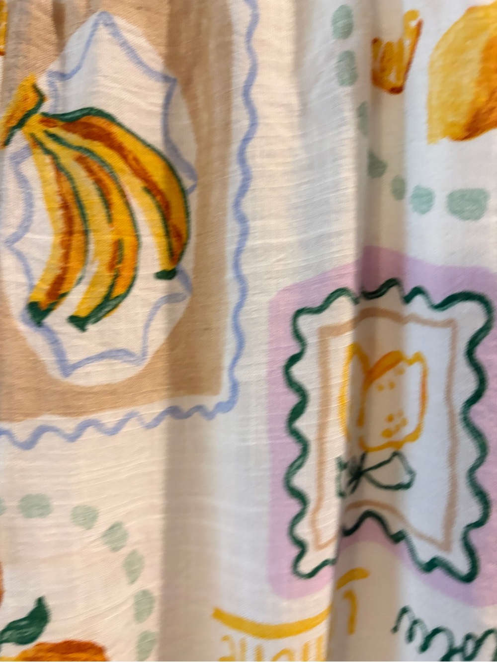 Wide Leg Linen-Blend Beach Pants in Cream & Yellow - Picture 7 of 11